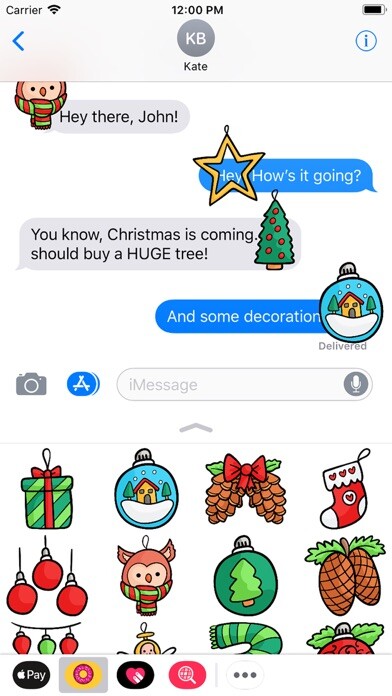 Emulate iPhone app Snowy Winter Stickers using MyAndroid