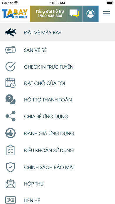 Emulate iPhone app Săn Vé Giá Rẻ -TaBay AirTicket using MyAndroid