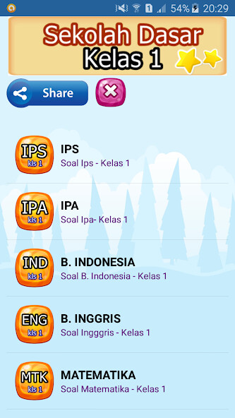 Run android online APK Soal Ujian Kelas 1 SD from MyAndroid or emulate Soal Ujian Kelas 1 SD using MyAndroid