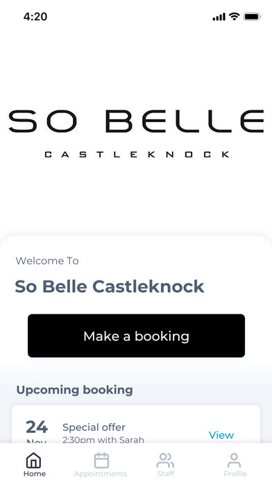 Emulate iPhone app So Belle Castleknock using MyAndroid