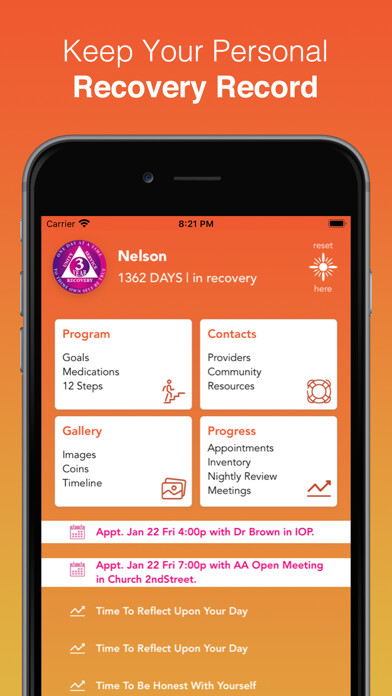 Emulate iPhone app Sober Living using MyAndroid