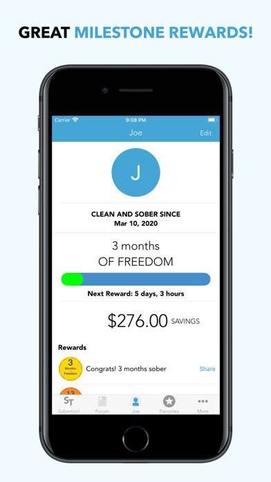 Emulate iPhone app SoberTool+ Addiction Recovery using MyAndroid