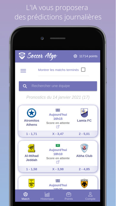 Emulate iPhone app Soccer Algo using MyAndroid