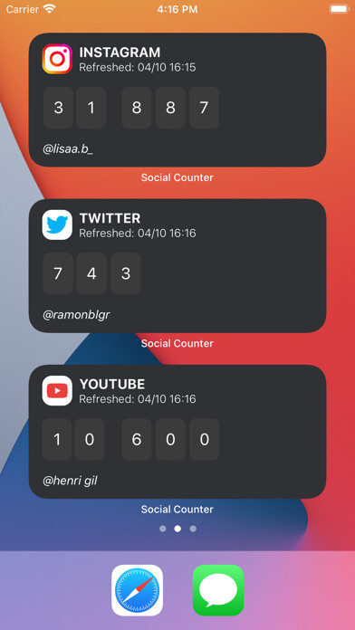 Emulate iPhone app Social Counter Widgets using MyAndroid Emulate iPhone app Social Counter Widgets using MyAndroid