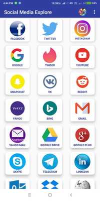 Emulate Android APK Social Media Explorer