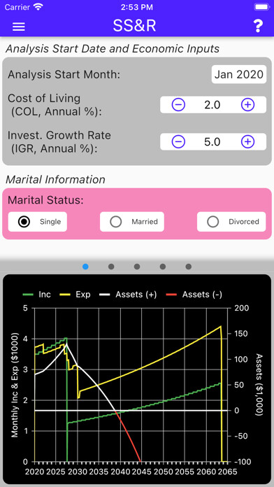 Emulate iPhone app Social Security & Retirement using MyAndroid
