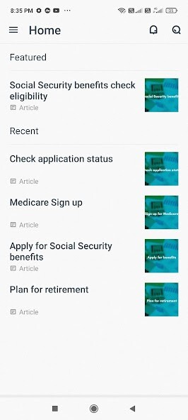 Run android online APK Social Security Status SSA App from MyAndroid or emulate Social Security Status SSA App using MyAndroid