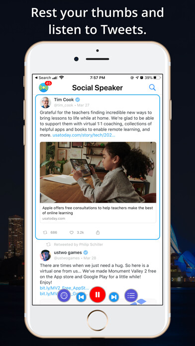 Emulate iPhone app Social Speaker for Twitter using MyAndroid Emulate iPhone app Social Speaker for Twitter using MyAndroid