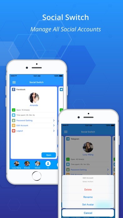 Emulate iPhone app Social Switch using MyAndroid