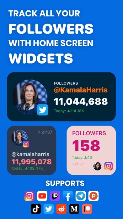 Emulate iPhone app Social Widgets Follower Count using MyAndroid