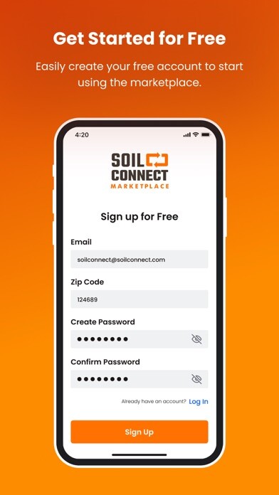 Emulate iPhone app Soil Connect Marketplace using MyAndroid