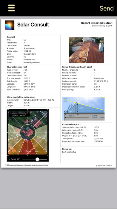 Emulate iPhone app Solar Consult Pro using MyAndroid