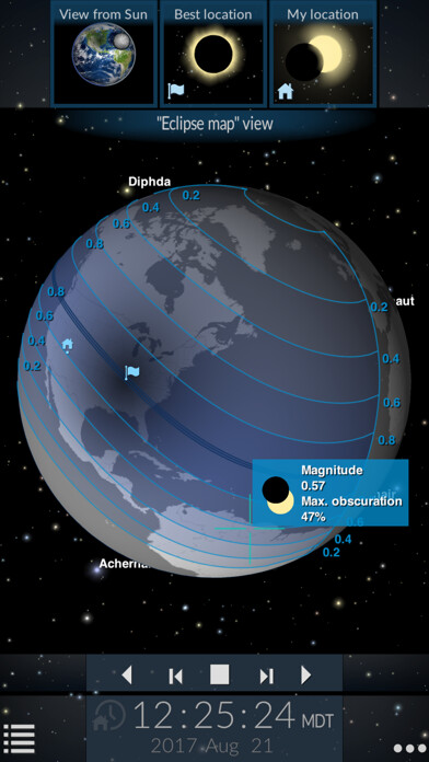 Emulate iPhone app Solar Eclipse by Redshift using MyAndroid Emulate iPhone app Solar Eclipse by Redshift using MyAndroid