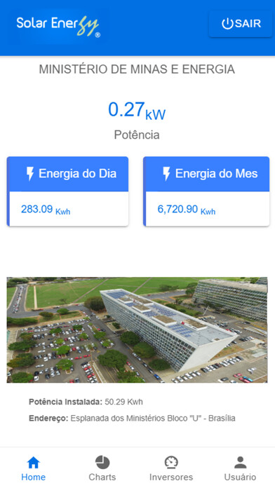 Emulate iPhone app SolarEnergy - Monitoramento using MyAndroid