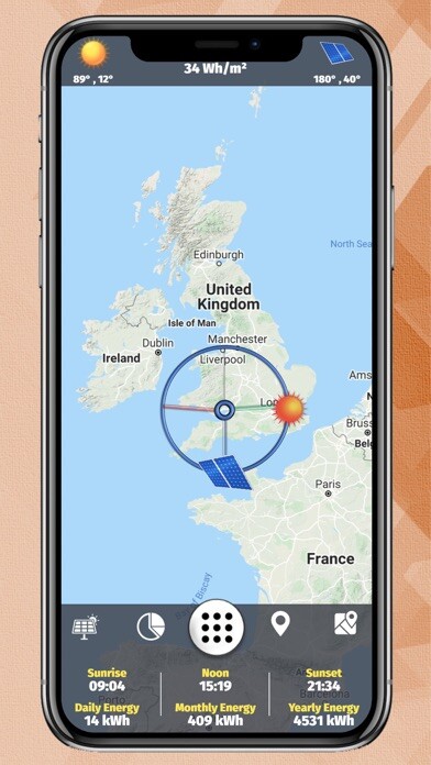 Emulate iPhone app Solar Energy Pro using MyAndroid