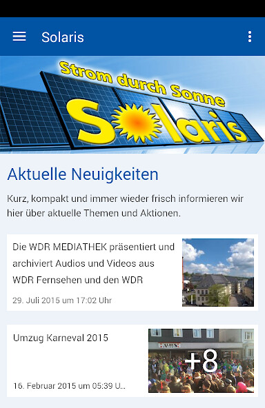 Run android online APK Solaris - Strom durch Sonne from MyAndroid or emulate Solaris - Strom durch Sonne using MyAndroid