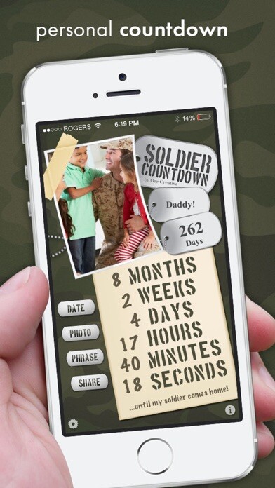 Emulate iPhone app Soldier Countdown using MyAndroid