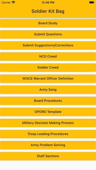 Emulate iPhone app Soldier Kit Bag using MyAndroid