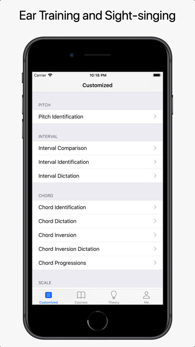 Emulate iPhone app Solfeggio Education using MyAndroid