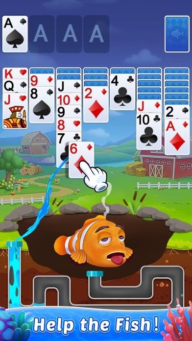 Emulate iPhone app Solitaire 3D Fish using MyAndroid