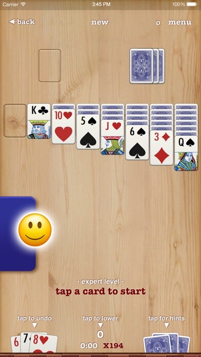 Emulate iPhone app Solitaire ▻ Spiderette using MyAndroid