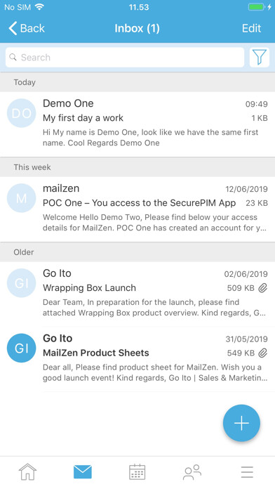 Emulate iPhone app Soliton MailZen using MyAndroid