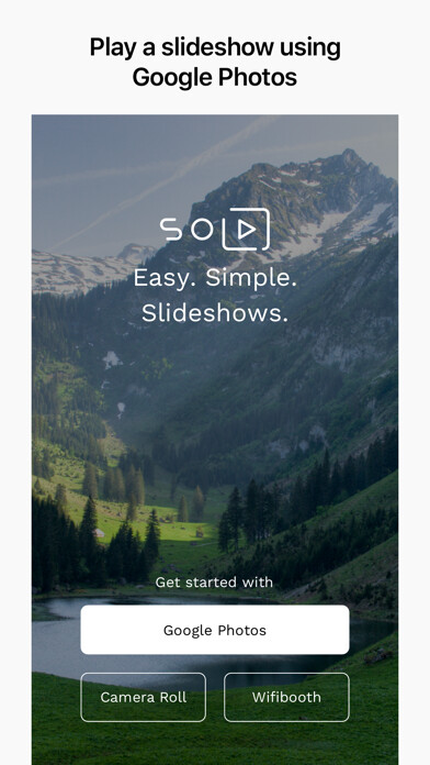 Emulate iPhone app SoloSlides for Google Photos using MyAndroid