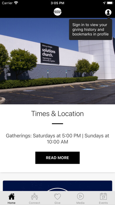 Emulate iPhone app Solutions Church using MyAndroid