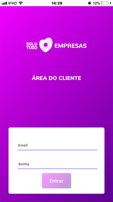 Emulate iPhone app Solutudo - Área do cliente using MyAndroid