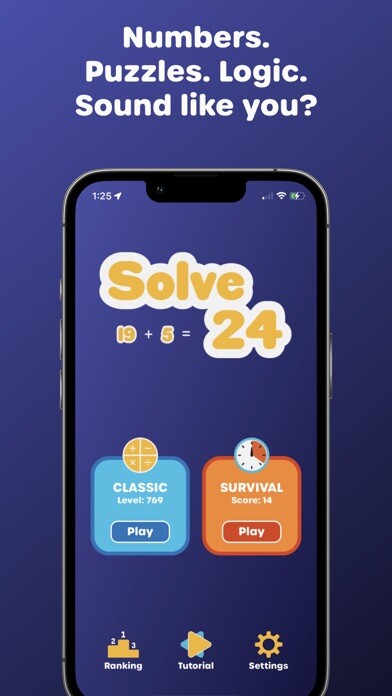 Emulate iPhone app Solve 24 – Math Puzzles using MyAndroid