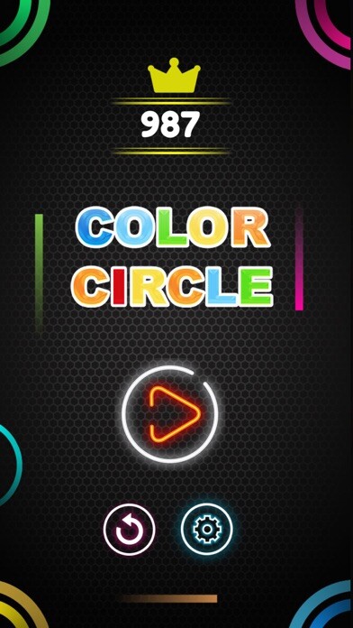 Emulate iPhone app Solve Color Ring Circle Puzzle using MyAndroid
