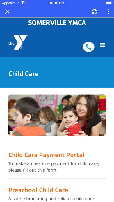 Emulate iPhone app Somerville YMCA using MyAndroid