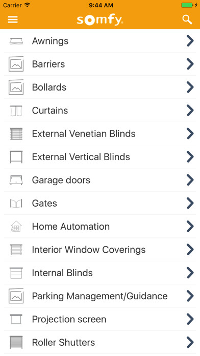Emulate iPhone app SOMFY CATALOGUE using MyAndroid