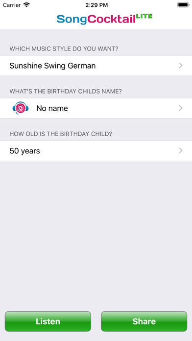 Emulate iPhone app SongCocktail Lite using MyAndroid