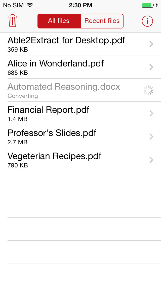 Emulate iPhone app Sonic PDF Creator using MyAndroid Emulate iPhone app Sonic PDF Creator using MyAndroid