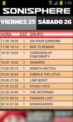 Emulate Android APK Sonisphere 2012 Schedule Emulate Android APK Sonisphere 2012 Schedule