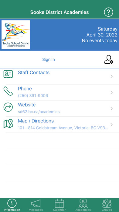 Emulate iPhone app Sooke District Academies using MyAndroid Emulate iPhone app Sooke District Academies using MyAndroid