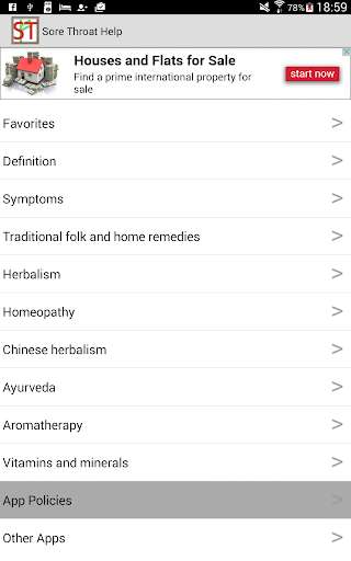 Run android online APK Sore Throat Help from MyAndroid or emulate Sore Throat Help using MyAndroid