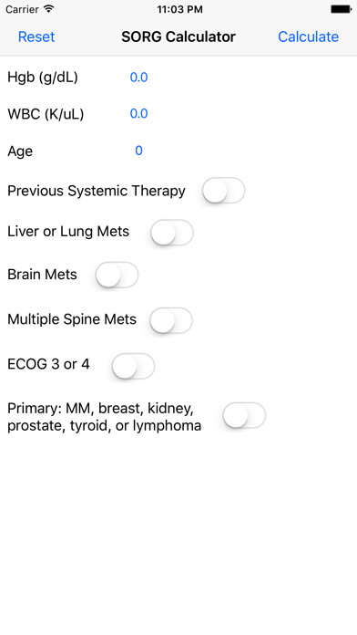 Emulate iPhone app SORG Spine Metastases Survival Calculator using MyAndroid Emulate iPhone app SORG Spine Metastases Survival Calculator using MyAndroid