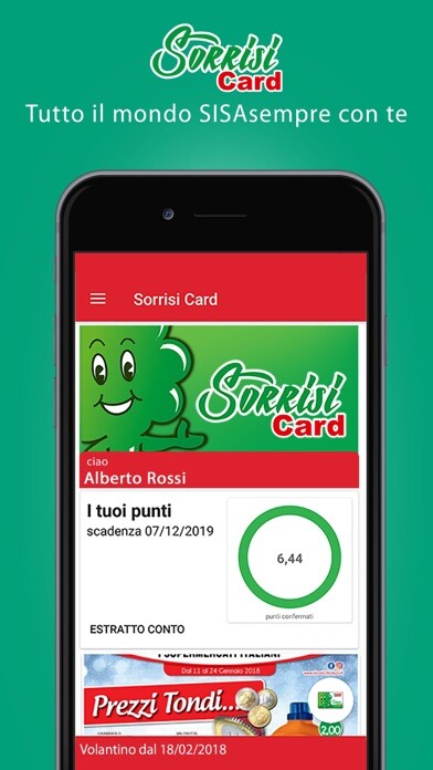 Emulate iPhone app Sorrisi Card using MyAndroid