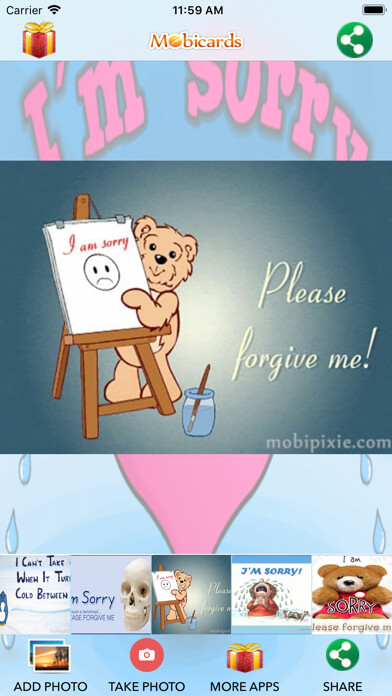 Emulate iPhone app Sorry eCards and Greetings using MyAndroid Emulate iPhone app Sorry eCards and Greetings using MyAndroid