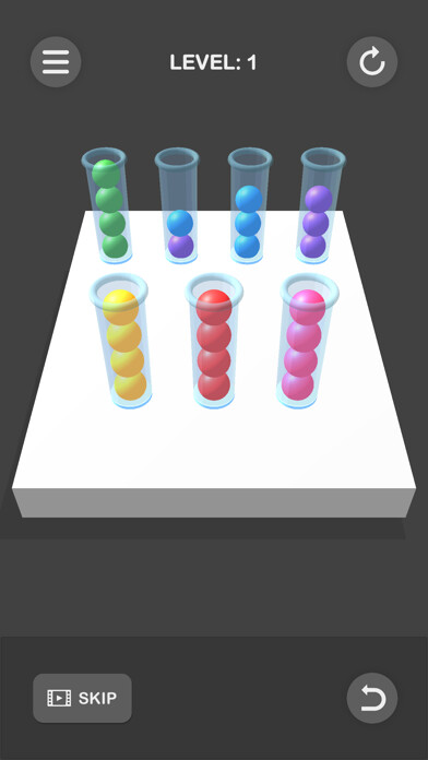 Emulate iPhone app Sort Balls - Color Puzzle using MyAndroid