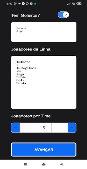 Run android online APK Sorteia Times - Pelada Monstra from MyAndroid or emulate Sorteia Times - Pelada Monstra using MyAndroid