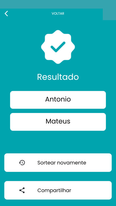 Emulate iPhone app Sorteio de Números e Nomes using MyAndroid