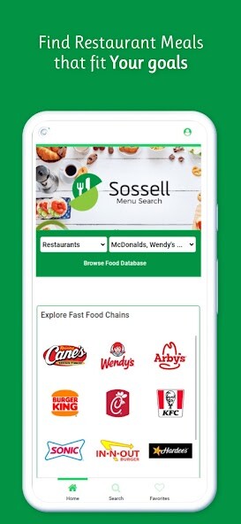 Run android online APK Sossell Restaurant Calories from MyAndroid or emulate Sossell Restaurant Calories using MyAndroid