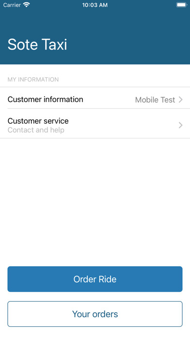 Emulate iPhone app Sote Taksi using MyAndroid
