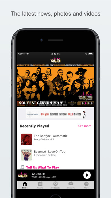Emulate iPhone app SOUL 106.3 WSRB using MyAndroid