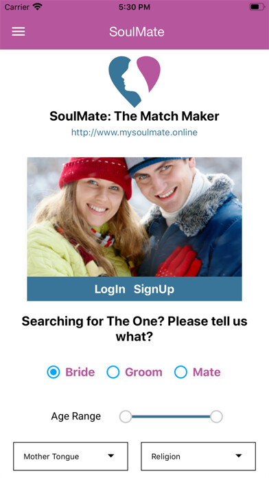 Emulate iPhone app Soulmate -Dating and Matrimony using MyAndroid Emulate iPhone app Soulmate -Dating and Matrimony using MyAndroid