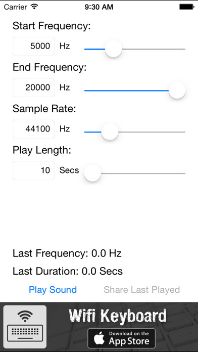Emulate iPhone app Sound Generator using MyAndroid