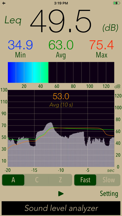 Emulate iPhone app Sound Level Analyzer Lite using MyAndroid Emulate iPhone app Sound Level Analyzer Lite using MyAndroid